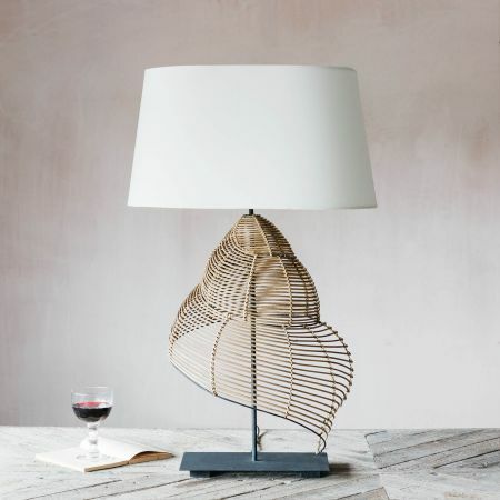 Swirl Rattan Table Lamp