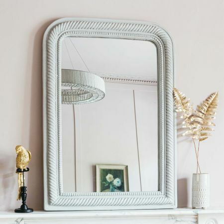 Grey Curved Rope Edge Mirror