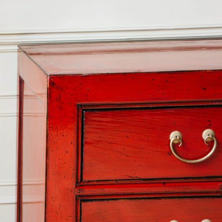 Lijang Red Chest of Drawers