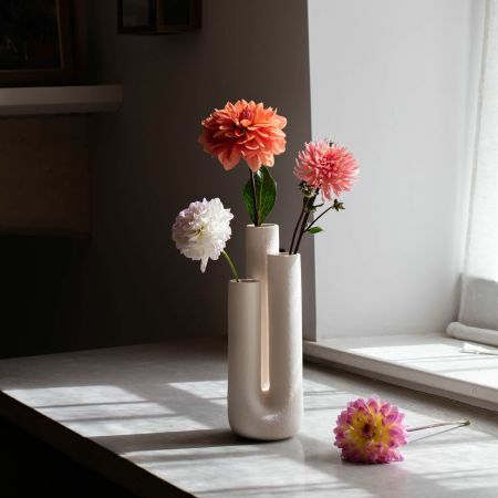 White Triple Stem Vase