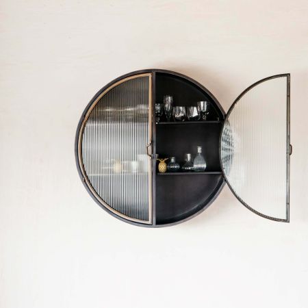 Glass Fronted Round Wall Cabinet