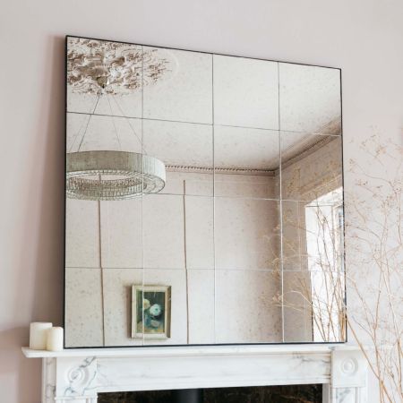 Antiqued Squares Wall Mirror