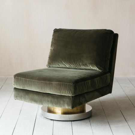 Corinne Green Velvet Swivel Chair