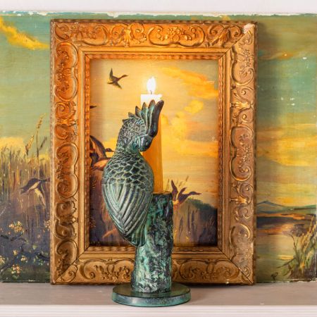 Green Parrot Candle Holder