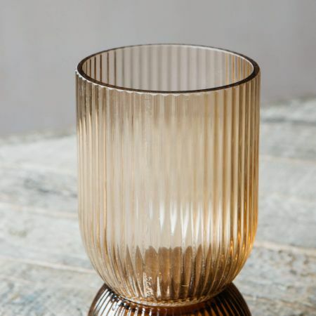 Small Ribbed Glass Votive