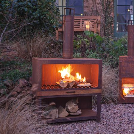 Outdoor Heater and Wood Store
