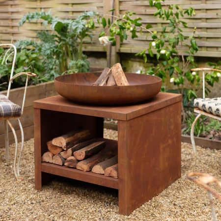Fire Bowl and Wood Storage