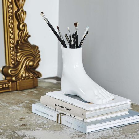 White Foot Vase