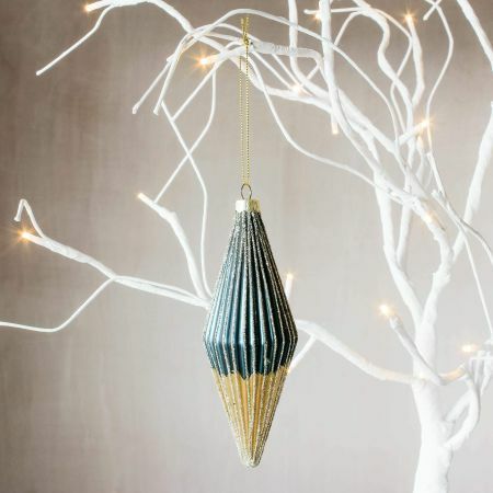 Blue and Gold Teardrop Bauble