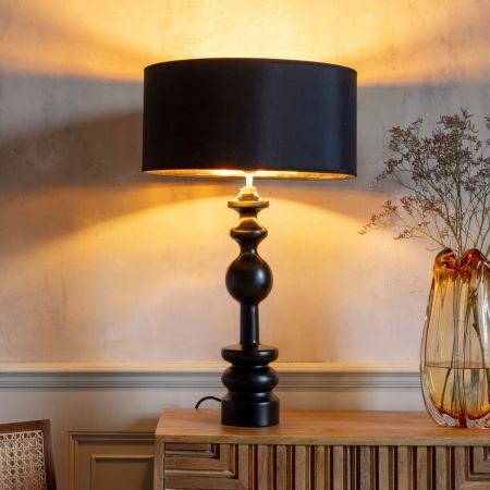Darcie Black Mango Wood Table Lamp