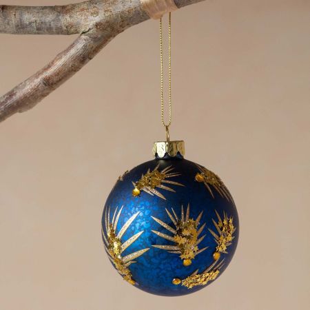 Gold and Midnight Blue Christmas Tree Bauble