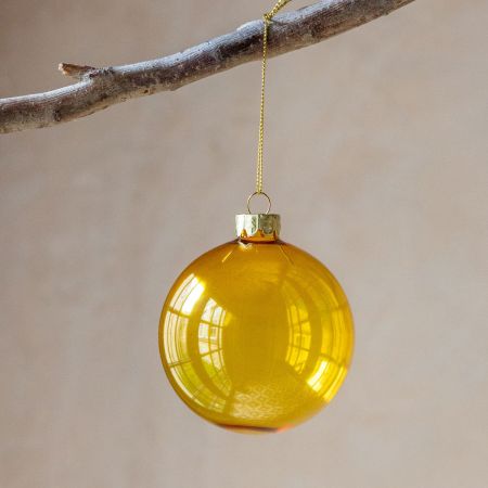 Yellow Glass Christmas Bauble