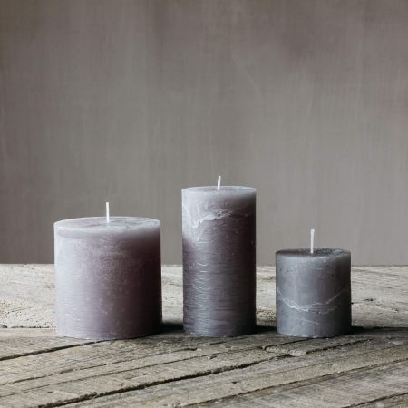 Grey Pillar Candles