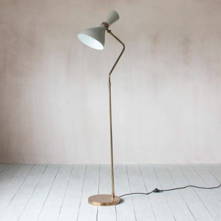 Watson Light Grey and Brass Floor Lamp