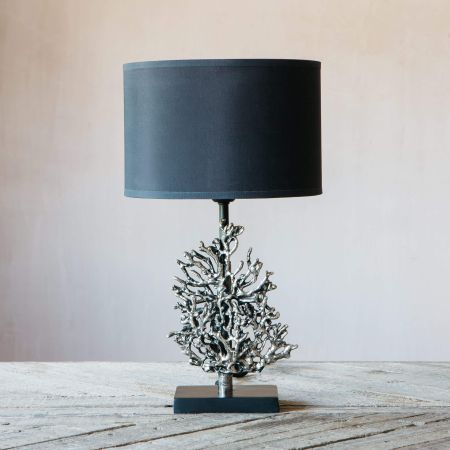 Antique Nickel Coral Table Lamp