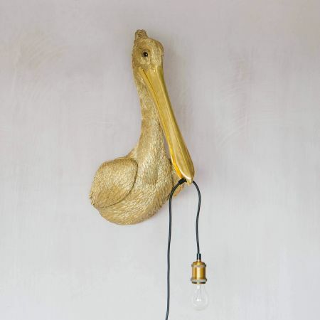 Gold Spoonbill Wall Light