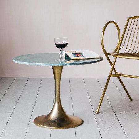 Ayla Green Marble Side Table
