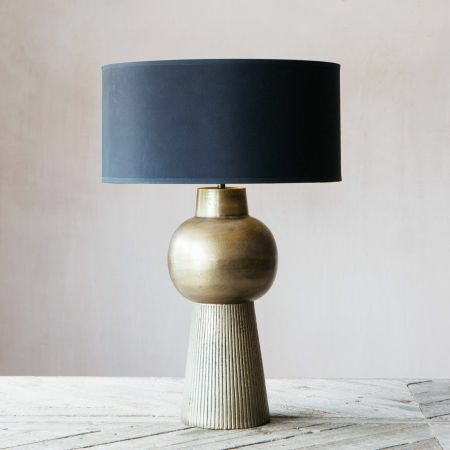 Brika Tall Round Bronze Table Lamp