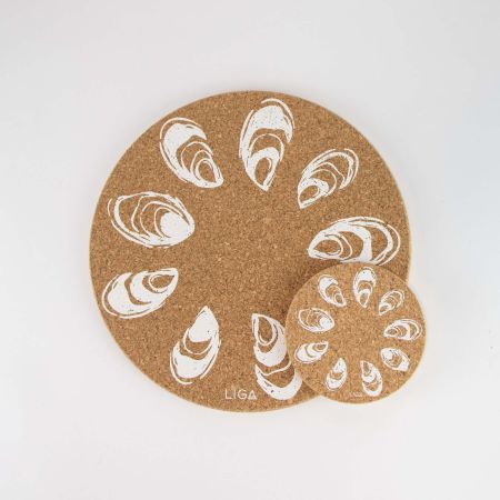 Cork Oyster Placemats and Coasters