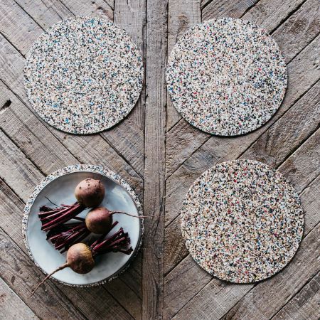 Set of Four Round Beach Clean Placemats