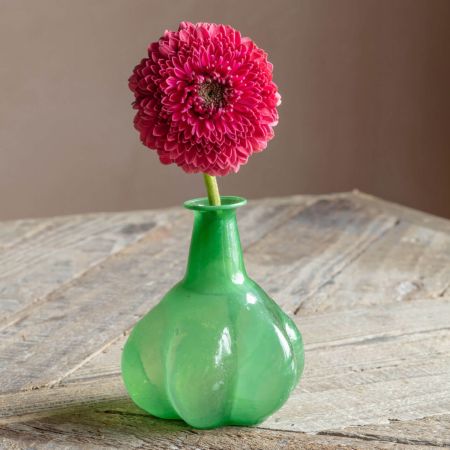 Green Recycled Glass Vase Small
