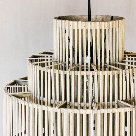 Tiered Bamboo Pendant Light