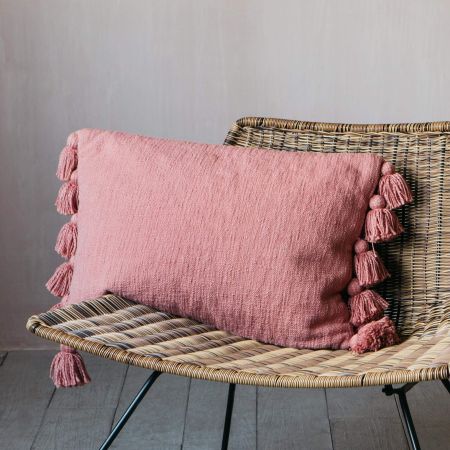 Rectangular Rose Tassel Cushion