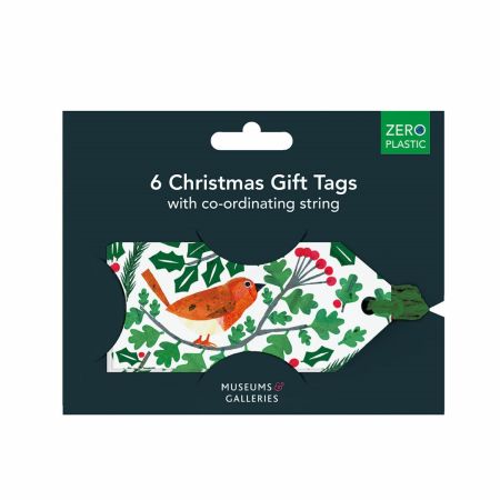 Set of 6 Robin and Holly Christmas Gift Tags