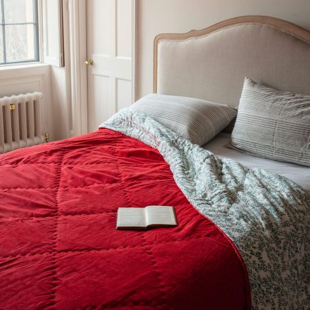 Coral Velvet Quilts with Printed Reverse