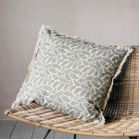 Khaki Fern Printed Cushion