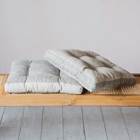 Striped Linen Seat Pads