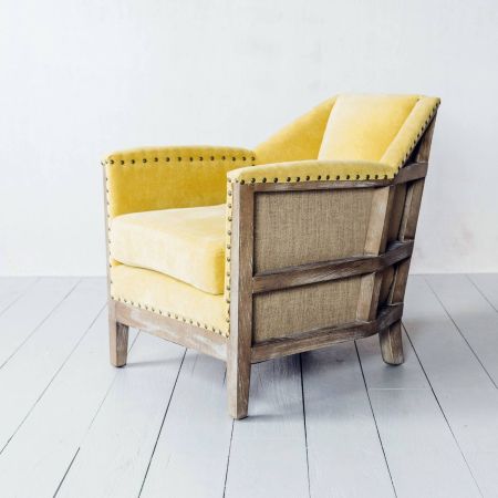 Hoxton Yellow Velvet Armchair