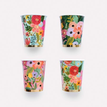 Set of Twelve Garden Party Paper Cups