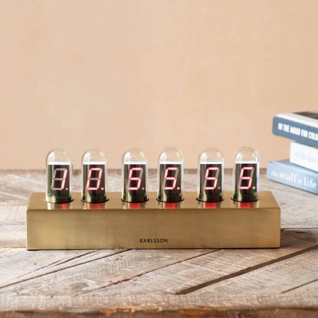 Gold Tubes Table Clock