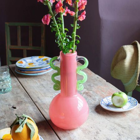 Fiesta Pink and Green Vase