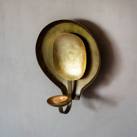 Brass and Gold Wall Mounted Tea Light Holder