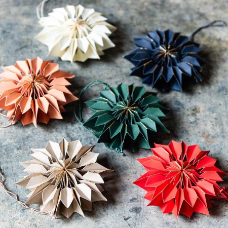 Small Paper Flower Christmas Tree Decorations