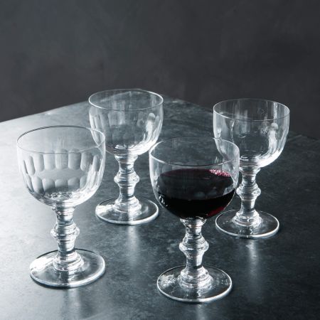 Set of Four Lens Wine Goblets