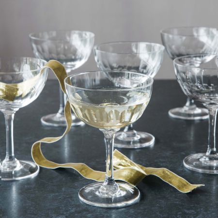 Set of Six Lens Champagne Coupes