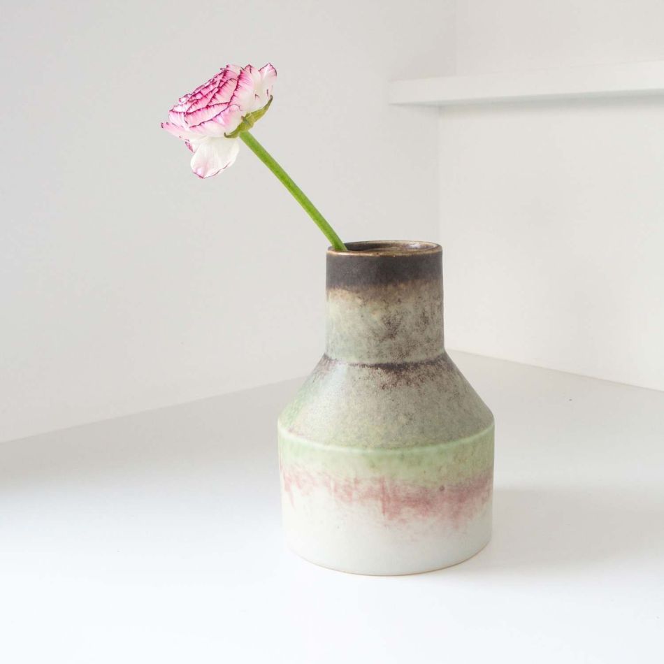 Small Distressed Funnel Neck Vase