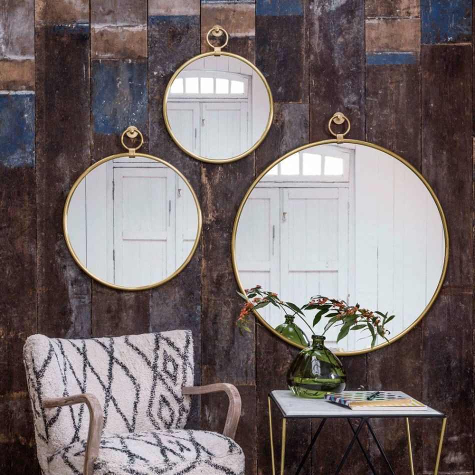 D Mirrors Indoor/Outdoor Vintage Shelf Mirror Wall Mounted Distressed 