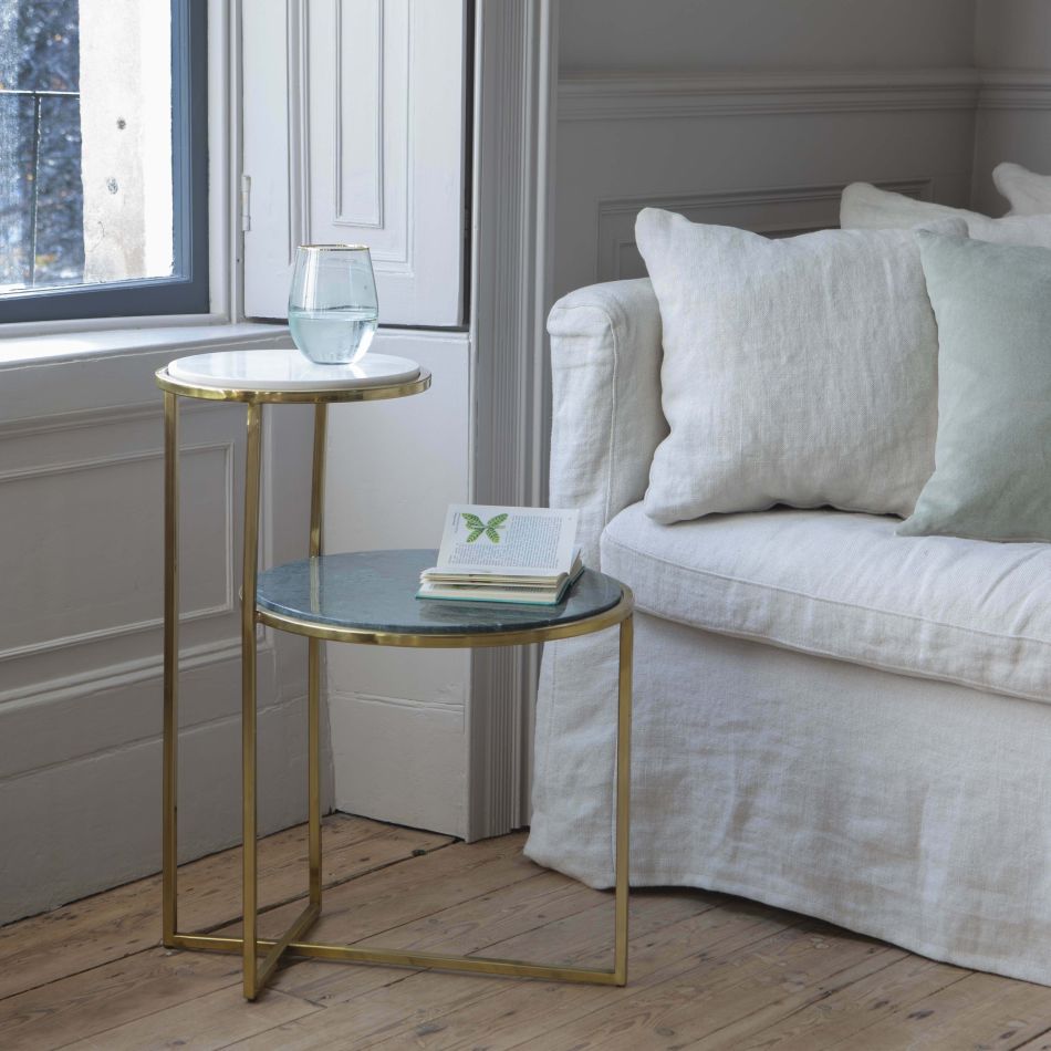 Lex Tiered Marble Side Table