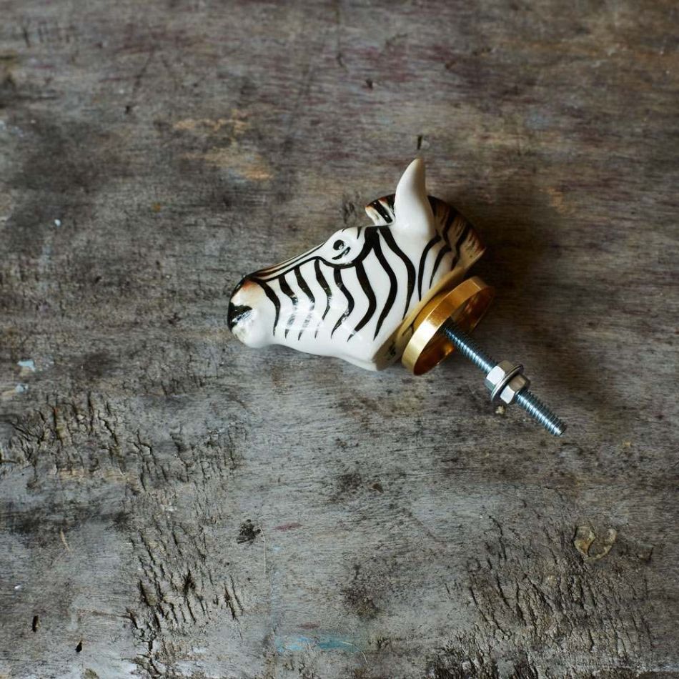 Zebra Head Ceramic Knob