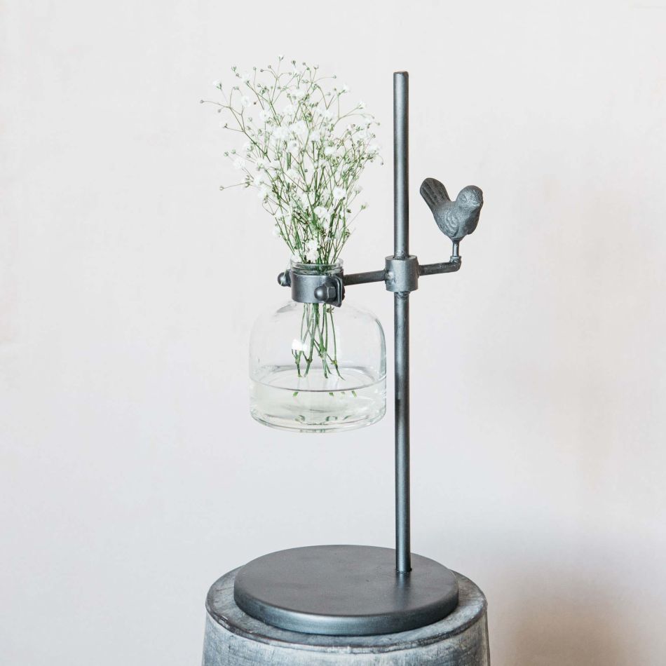 Test Tube Vase with Bird