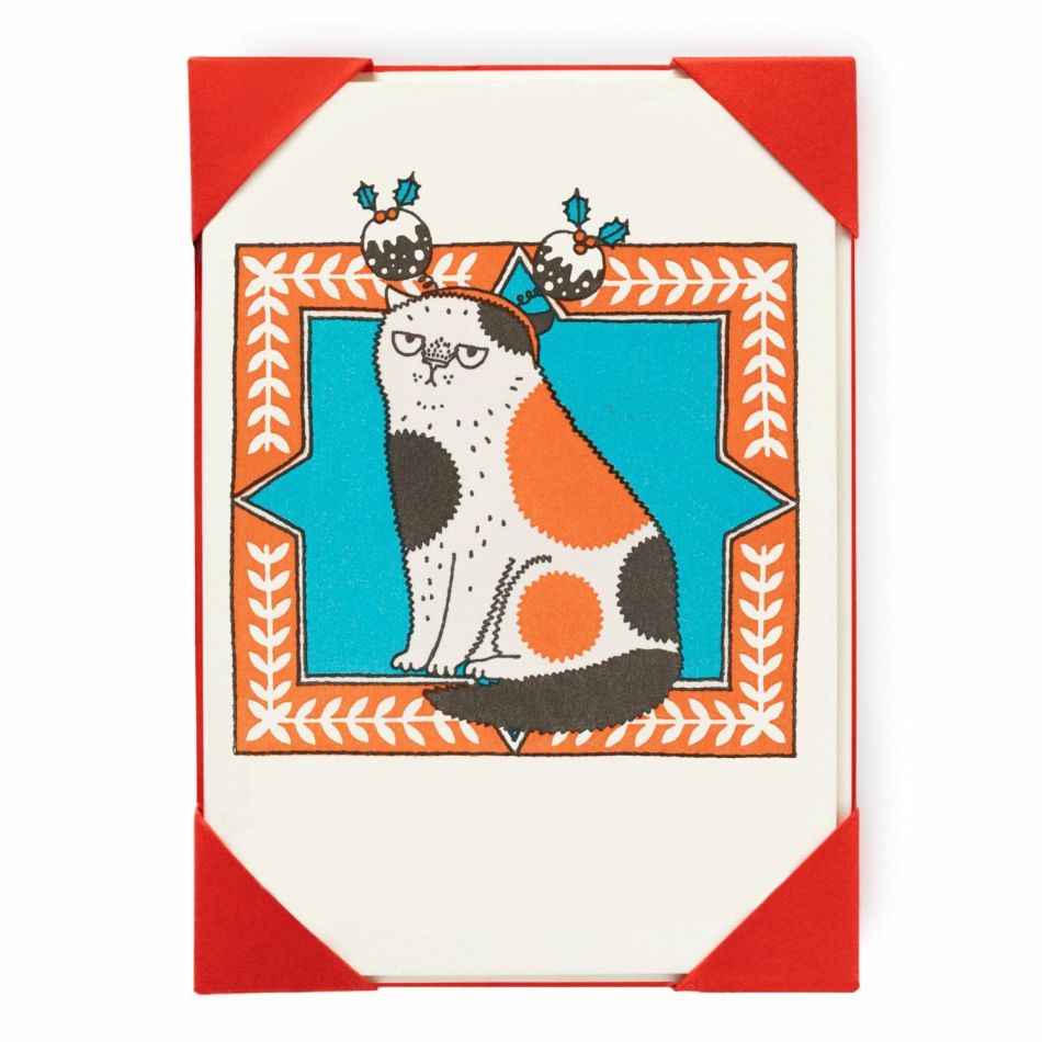 Pack of Five Christmas Cat Cards