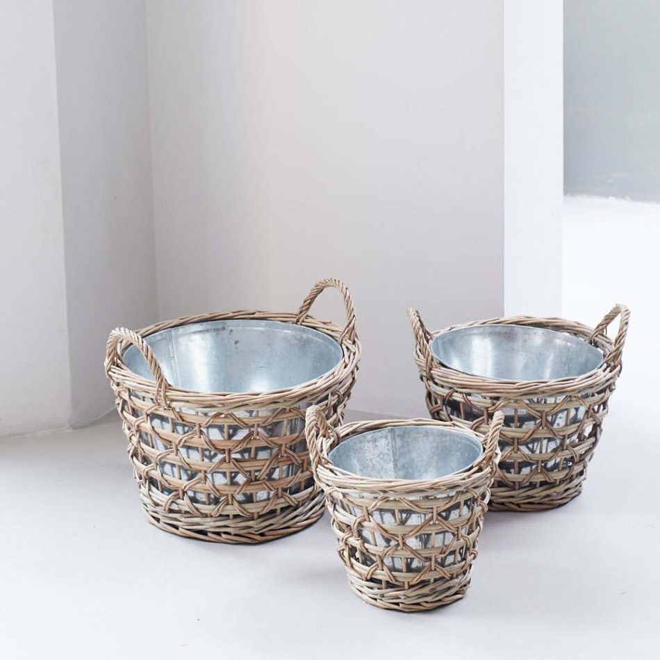 Set of Three Willow Baskets