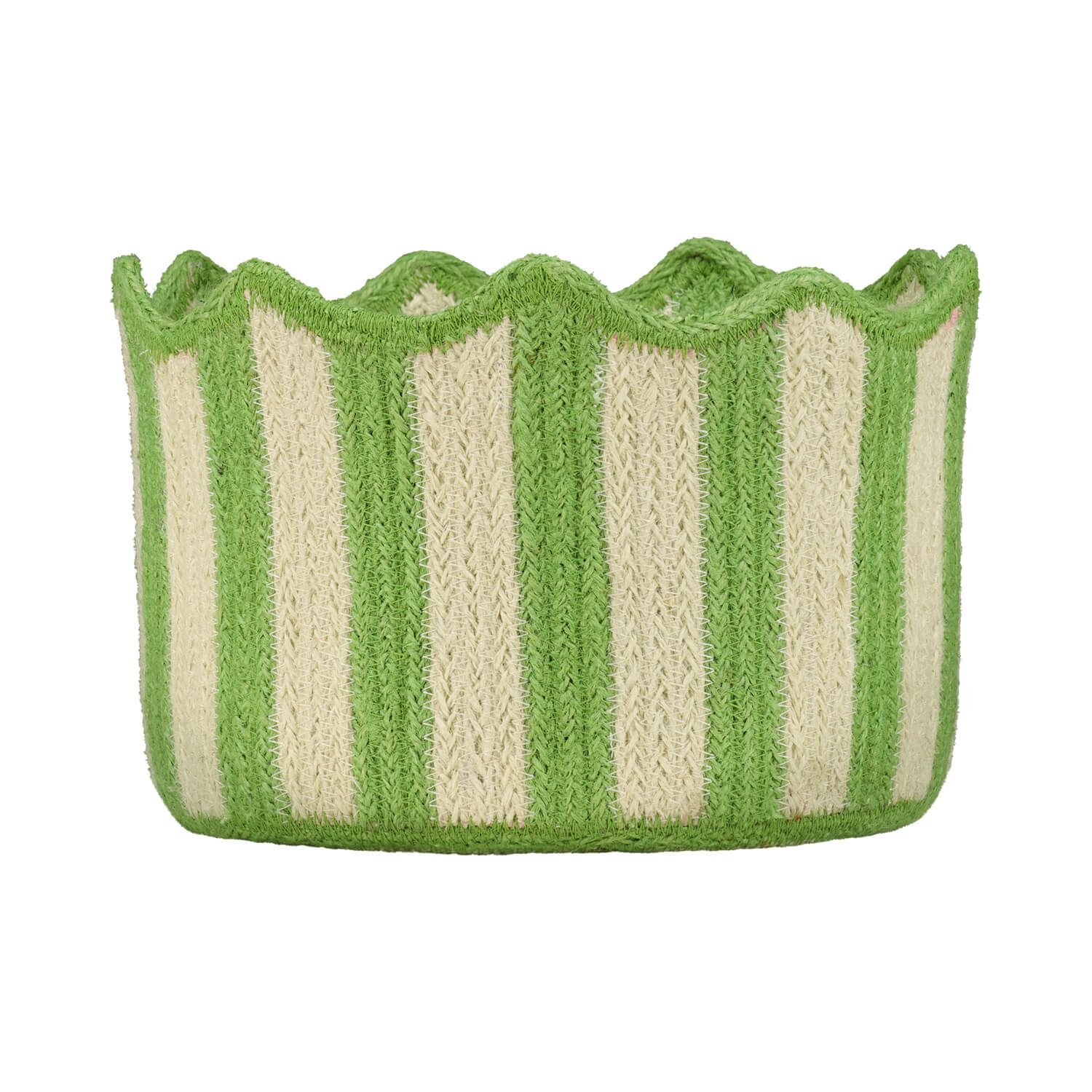 Jade Green Striped Posy Basket