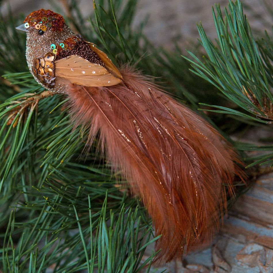 Amber Peacock Decoration
