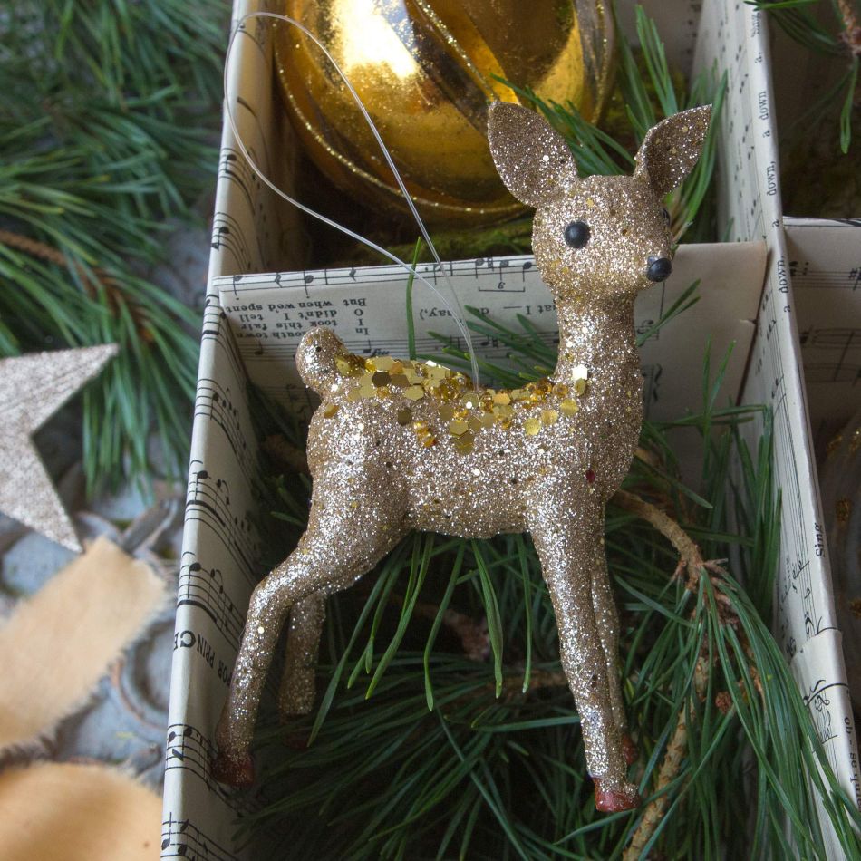 Mini Gold Glitter Deer