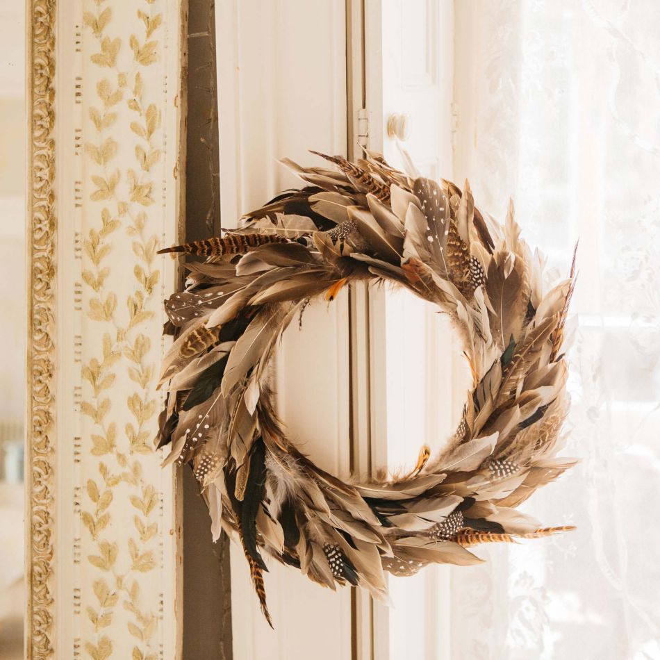 Brown Feather Wreath